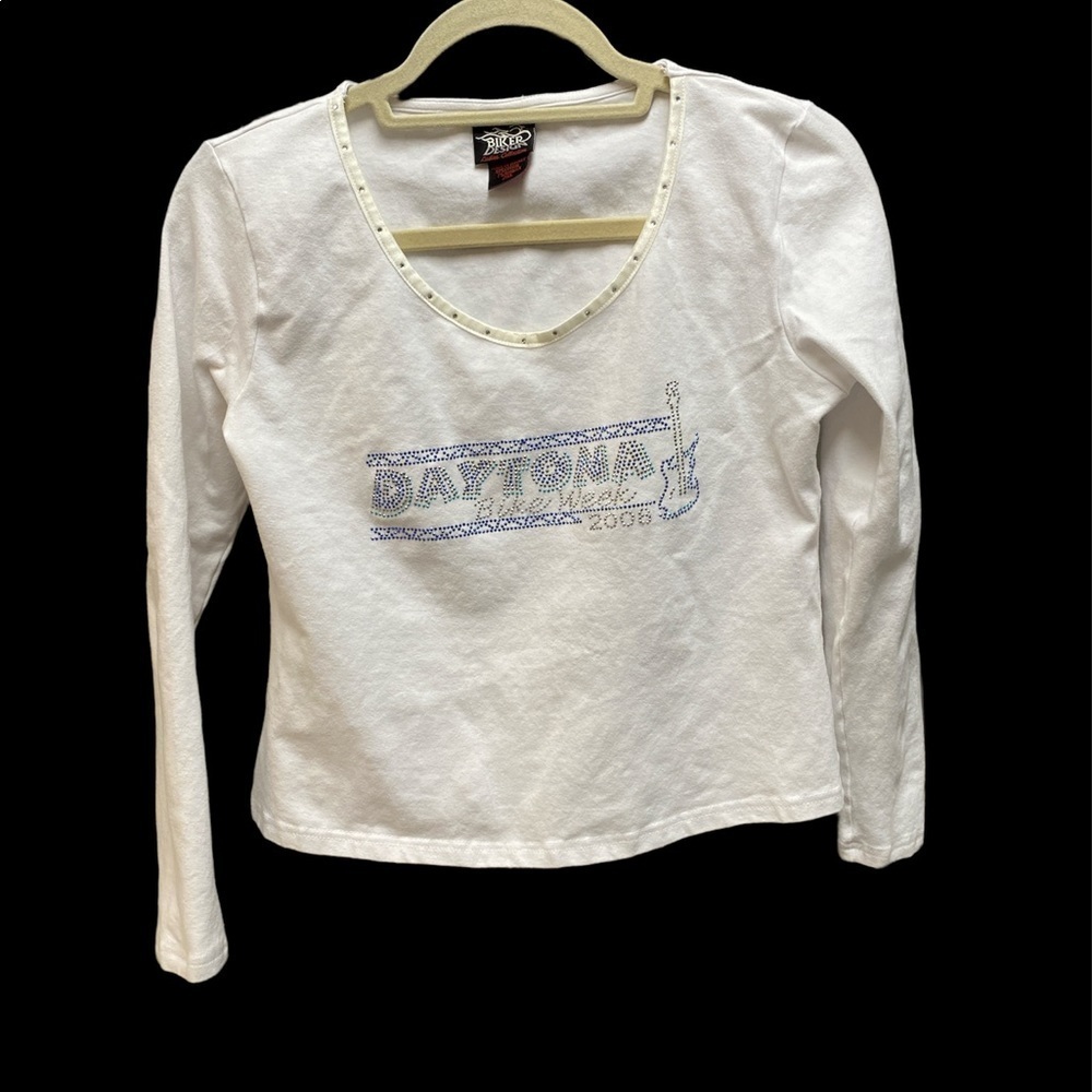 Biker Design Ladies Collection cropped T-shirt 2008 Biker Week Daytona Sz XXL